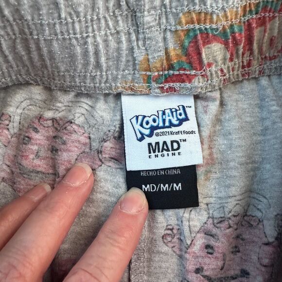 Kool-Aid Lounge Pants Men’s M Retro Logo Gray Pajama Sleep Pants 2021 Mad Engine - Picture 4 of 6